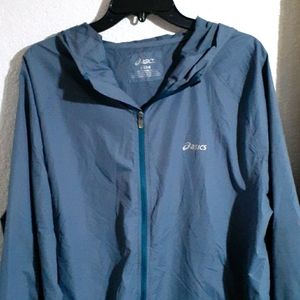 ASICS windbreaker w/hood, large